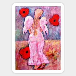 Caitlin, Angel image part of an Angel oracle card deck – MeMoment angel cards Sticker